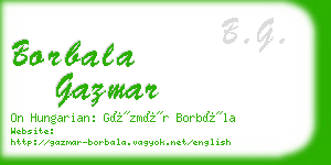 borbala gazmar business card